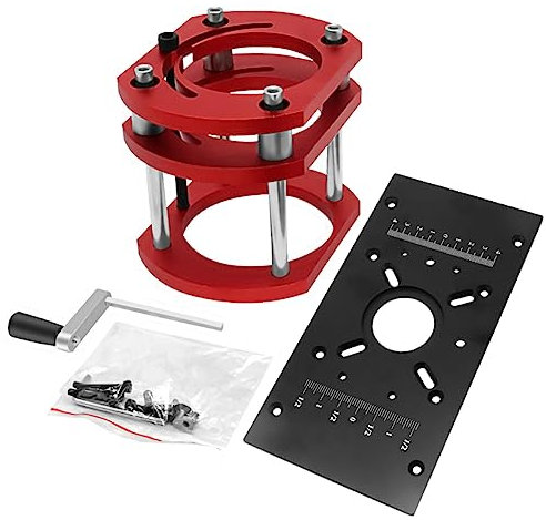 JDQTPOET Router Lift with Fixed Base - Router Insert Plate - Woodworking, Universal Router Lifting Base for Router Motor with 65 mm Diameter - Black