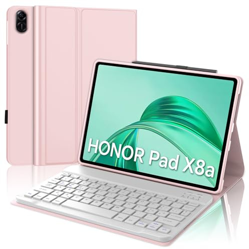 IVEOPPE Tastiera Honor Pad X8a 2024, Honor Pad X8a Cover con Tastiera, Custodia Tastiera Italiano Rimovibile Bluetooth per Honor Pad X8a 11 2024, Rosa