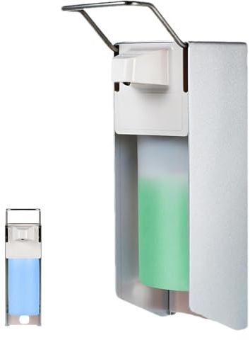 Distributeur de liquide coudé – Distributeur mural de savon pour lavage des mains, bouteille à pompe de nettoyage des mains | Distributeur mural compact robuste pour shampooing et désinfectant pour la