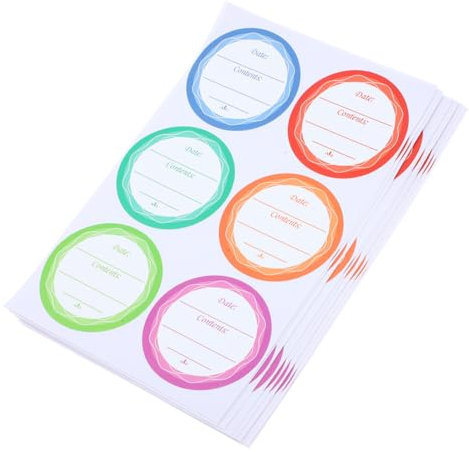 OFFSCH 10sheets Oil Sticker Labels for Glass Bottles Removable Jar Labels Writing Space for Kitchen Containers and Pantry Storage