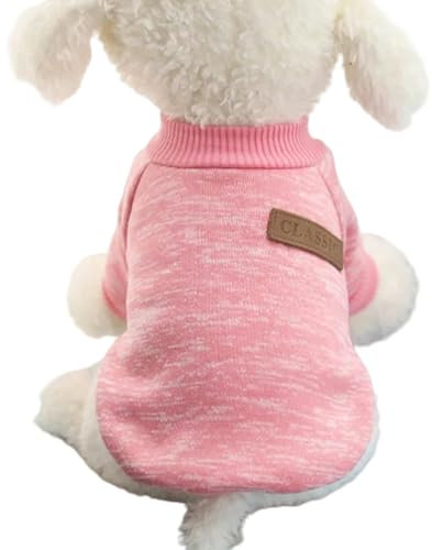 ZBJZUIMEI Hundebekleidung Warm Hundekleidung Welpenjacke Mantel Katze Kleidung Hundepullover Winter Hundemantel Kleidung Für Kleine Hunde-rosa-XL