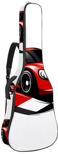 Gitarrväska i full storlek, 40 41 107 cm gitarrfodral bärväska för elektrisk bas klassisk gitarr, coola färgglada sportbilar, Flerfärgad 03, 42.9x16.9x4.7 in, Vardaglig dagväska