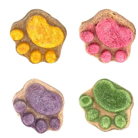 4 Kätzchensnacks, Katzenpfotenkekse Katzenleckerli, Pfotens -Katzen-Leckereien, Katzenpfotenkekse zur Mundreinigung, Katzenfutter in Pfotenform, Katzenkekse, natürliche Katzenkekse, Trainingskekse