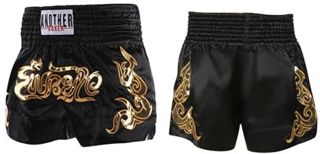 XYYYHTL Pantaloncini Muay Thai Uomo Donna Bambino Pantaloncini Boxer Traspiranti per MMA Kickboxing Combattimento Palestra Allenamento Abbigliamento 01-Black