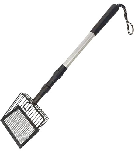 Recogedor de excrementos de pollo, pala de arena de metal ajustable y desmontable con mango largo, pala de basura de acero inoxidable utilizada para accesorios de gallinero, suministros para poll