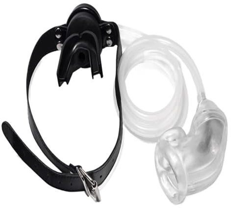 BFLaiCai Bouchon Buccal Gag Urinoir Manchon For Pénis Cage For Pénis Avec Tuyau Gag En Silicone Jeux Sexuels Fétichistes Ensemble De Harnais For Bâillon Sexuel Gay Jouets Sexuels Femmes Hommes