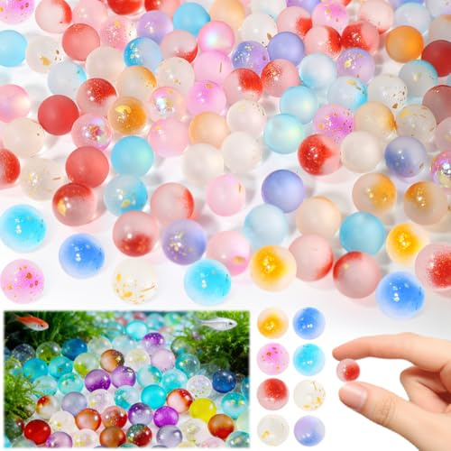 ASOUUNLD 200 Pz Biglie di Vetro Colorate,Biglie Colorate da 10 mm per Sport All'aperto, Decorazione di Acquari e Vasi da Fiori