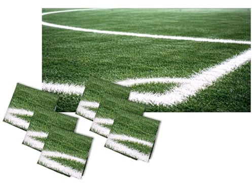 6 Pack Fluorescent Light Covers for Ceiling Lights Soccer Field Corner White Boundary Lines Green Artificial Turf Magnetic Light Filters Diffuser Shade for Classroom Home Office School