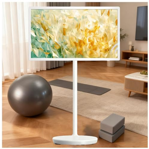 Téléviseur Portable avec roulettes pour Une Utilisation Mobile Écran Tactile Rotatif 21,5 24 27 32 4K Full HD Caméra intégrée(4+64GB,21.5IN)