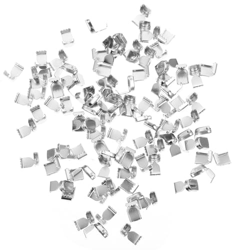 AMUSLESUR 100 Piezas de Conector de Hebilla de Cordón de Aleación de Cobre en Color Plata para Cordones de Zapatos, Accesorios Firmes para Atar y Evitar Que Se Aflojen, Ideales
