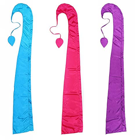 Pink Pineapple Festival Fahnen Stoff: Set von 3 Fahnenstoff aus bunter Fallschirmseide zirka 2 Meter hoch Fahnenmasten für Rundbogenfahne nicht enthalten Garten Fahnen (Türkis, Rosa, Lila)