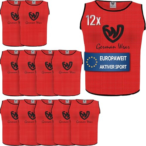 German Wear 12x Fußball Leibchen Trainingsleibchen Markierungshemd Fußballleibchen für Kinder Jugend und Erwachsene