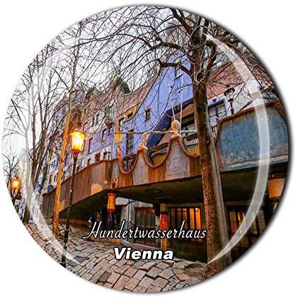 Hundertwasserhaus Wien Österreich Kühlschrankmagnet Reise Souvenir Geschenk Zuhause Küche Kühlschrank Dekoration Magnetaufkleber Kristall-Magnetsammlung