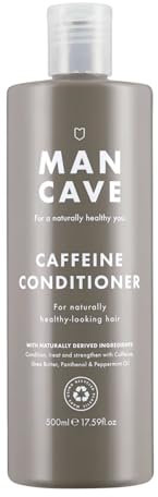 ManCave Caffeine Conditioner for Men, Encourage Healthy Hair Growth, Condition and Strengthen with Caffeine, Shea Butter and Panthenol, Natural, Vegan, Cruelty Free, 500 ml