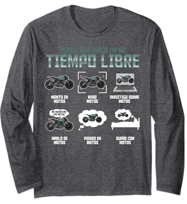 Camiseta Motero Pasión por Las Motos Manga Larga
