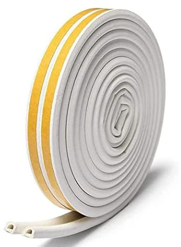 YANKUIRUI packning självhäftande typ D 9 mm (B) x 6 mm (tjock) x 10 m vit