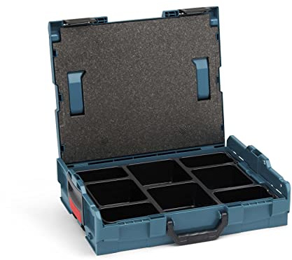 Bosch Sortimo L-Boxx 102 Werkzeugkoffer-Set • professional blau ohne Logo • bestückt mit Kleinteile-Einsatz 8-fach und Deckeleinlage