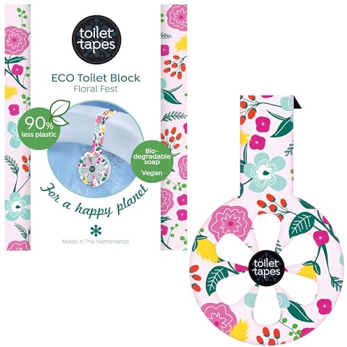 Toilet Tapes - Selbstklebender Toilettenduft - Bis zu 220 Spülungen - 90% weniger Plastik - WC-Duft in 9 Varianten, Floral Fest, 1 Stück (1er Pack) (Floral Fest, 18 g (14er Pack))