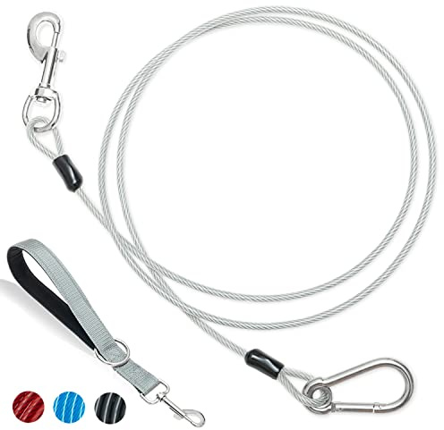 Correa corta para perro, cable de amarre de 5 pies a prueba de mordidas con mango acolchado suave reflectante para entrenamiento, caminar, correr, senderismo, camping, correa resistente para perros