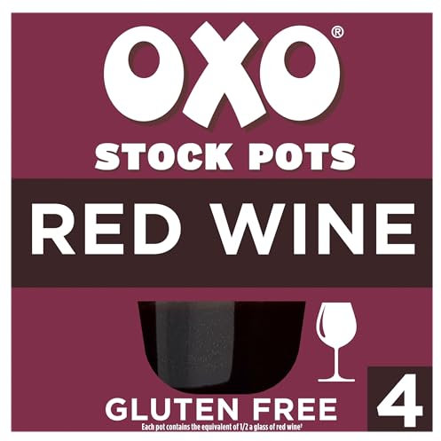 OXO Red Wine Stock Pots – Rich & Flavoursome Blend for Gourmet Meals, 4 x 20 g (80 g Total)