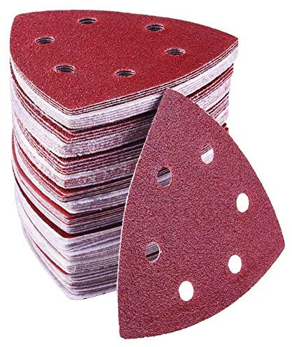 72 Stück Schleifpapier Dreieckschleifer, 90x90x90 mm Deltaschleifer Schleifpapier Klett 6 Löche Schleifpapier Multischleifer, 40 60 80 120 180 240 Körnung, für Schleifen Polieren Schleifmaus