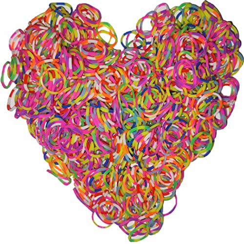 Yowamho 900 Gummibänder Mehrfarbenmischung mit 24 S-Clips und 1 kleinen Häkelnadel, Gummibänder für Armbänder.