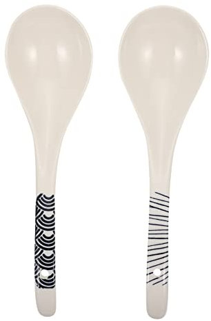 YARNOW Ceramic Eating Spoon Set Soup Mixing Spoons Non-Stick Dishwasher Safe Scratch-Resistant Keeps Hands Safe