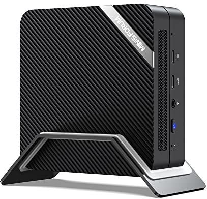 MINISFORUM Mini PC UM560 XT AMD Ryzen 5 5600H 6 core/12 thread, 16 GB di RAM, 512 GB di SSD PCIe, computer in miniatura, slot SATA da 2,5 pollici, 2 x HDMI e USB-C, 2,5 G RJ45, 6 porte USB