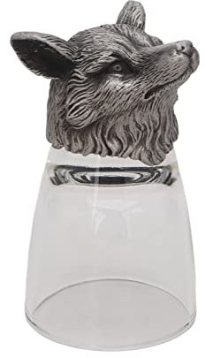 Bicchiere da Liquore, Bicchiere da Vino con Statua di Testa di Animale in Metallo Anticato Bicchieri da Liquore Vintage Bicchiere da Whisky Divertenti Novità Vetreria Per Bar di Casa