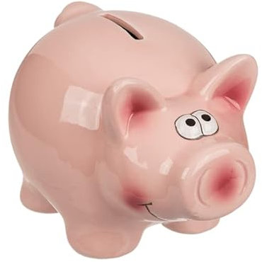 Tirelire cochon en céramique originale avec couvercle et clé.