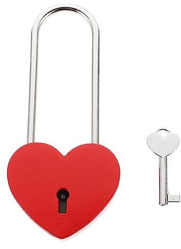 Hemobllo Herzförmiges Kleines Romantisches Liebesschloss Für Schmuckschatullen Tagebücher Hochzeit Valentinstag Tragbar Sicher Stilvolles Rotes Design
