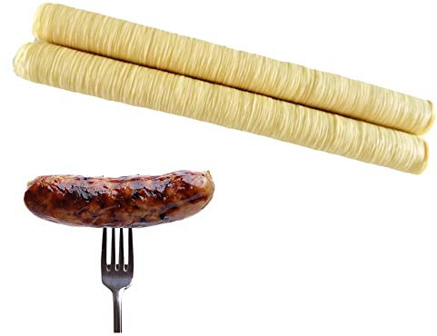 Visiblurry Wursthüllen, 14M X 26MM Kunstdarm, Kollagenhüllen, Trockenes Schweinewursthüllenrohr Für Wurstherstellermaschine, Essbare Kollagen-Hülle Wurst, Die Wurstherstellung (2 Stück)