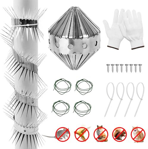 mizikuu Cintura Repellente per Gatti, 100cm Cintura di Protezione per Martore, In Acciaio Inossidabile 304, Protezione Contro Arrampicata Dei Gatti Per Casa, Grondaie e Alberi, Può Essere Tagliato