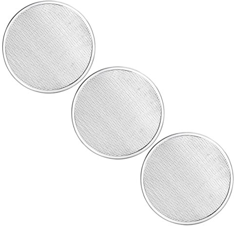 BESPORTBLE 3pcs 8-inch Aluminum Pizza Screen Baking Pan Set Thick Round Shaped Wear-Resistant Pizza Tray for Oven Multi-Function Reusable Baking Accessory for Home Cooking