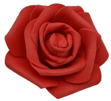 ZFISH 20 Stück 6 cm große PE-Schaumrosen, künstliche Blütenköpfe für Hochzeitsfeier-Dekoration, DIY-Kränze, dekoratives Heimbastelzubehör, F07 rot, 30 Stück