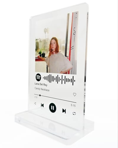 LIENZODECOR Placa Spotify Personalizada | Texto en Color Negro | 10x15 cm | Fabricada en Metacrilato con Código Escaneable | Regalos Cumpleaños