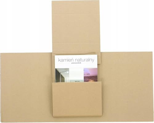 WePack 50 Stück Buchverpackung 420x300x120 mm Buch Karton Wickelverpackung für Büchersendung 1-Wellig 350g DIN A3+ BRAUN Flacher Bücher Versandkarton