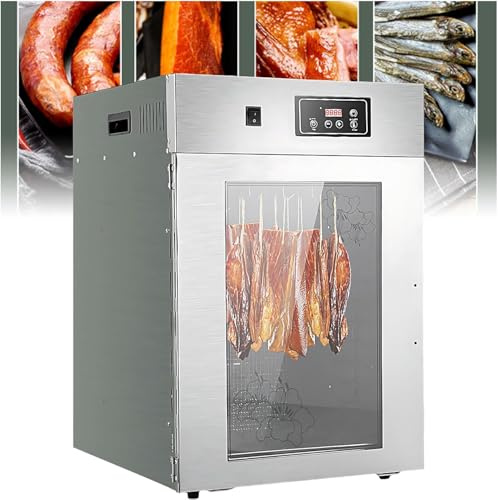 Essiccatore per carne, essiccatore per salsicce rotante a 360°, essiccatore per carne rotante in acciaio inossidabile per salsicce - Timer digitale 24 ore - Essiccatore di livello industriale
