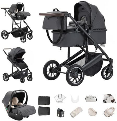 Kakbgee Cochecito Bebe 3 en 1, Carrito, Sistema de Viaje, 0-4 Años, 22KG