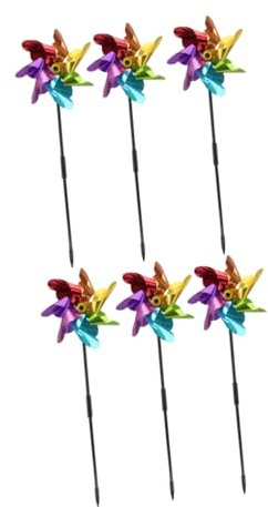 Toyvian 6 Pièces Éoliennes Décoratives Rotatives pour École Jouet pour Maternelle Accessoire De Paysage De Parc