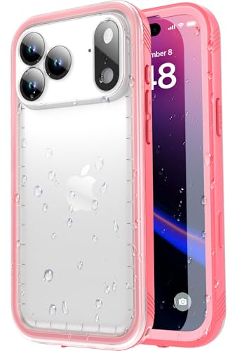 SPORTLINK Cover per iPhone 17 Pro Impermeabile 360 Gradi Antiurto, Rosa | Militare Protettiva Rugged Resistente Custodia Antipolvere Subacquea IP68 Waterproof, Fotocamera/Schermo Doppia Protezione