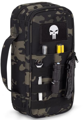 Bolsa de herramientas táctica para hombre – Organizador multiusos resistente al agua con gran apertura y cremallera, caja de herramientas pequeña y duradera para reparaciones, carpinteros y manitas