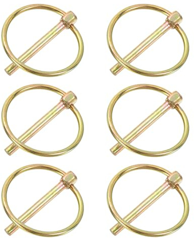 PATIKIL 11/64 X 1-1/2 Perno Lynch Con Anello 6 Pcs Perni Lynch Rotondi Resistente Perni Di Blocco Dell'Albero Clip Per Trattori Agricoli Camion Tagliaerba Carrelli Rimorchi