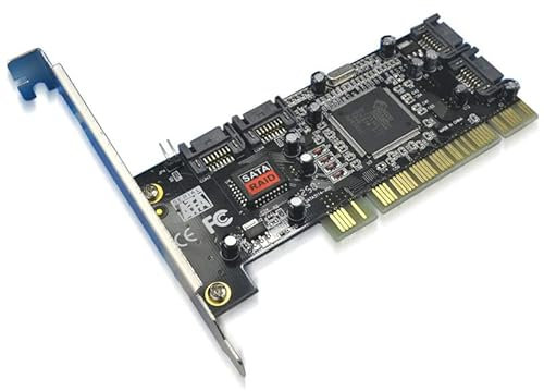 Carte RAID PCI-à-SATA 4 broches Adaptateur de carte contrôleur RAID pour chipset Sil3114 SATA avec prise en charge de 1,5 Gbps pour 4 disques durs