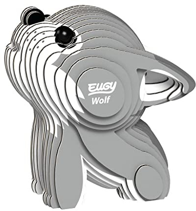 EUGY 650040 Wolf, 3D Tier-Puzzle für Kinder und Erwachsene zum Zusammenbauen, DIY Tierfigur, Bastelset ab 6 Jahren