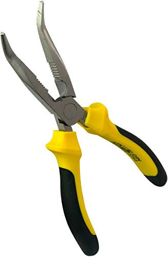 AERZETIX - Alicates Mini 210mm con Pico ángulo 45° - Extremo puntiagudo semi redondo - Alicates para Plegado/Torsión - Herramienta Manual - Mango Antideslizante Bi-Materia - DIN 5743 - /CR-V/ - C45843