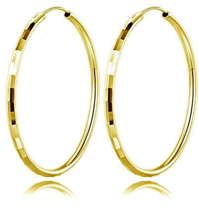 Zolkamery Creolen Silber 925 Damen Ohrringe, Sterling Silber Gold Rund Groß, Durchmesser 45mm, Allergenfrei Ohrschmuck, Für Alltag Und Party, Mädchen