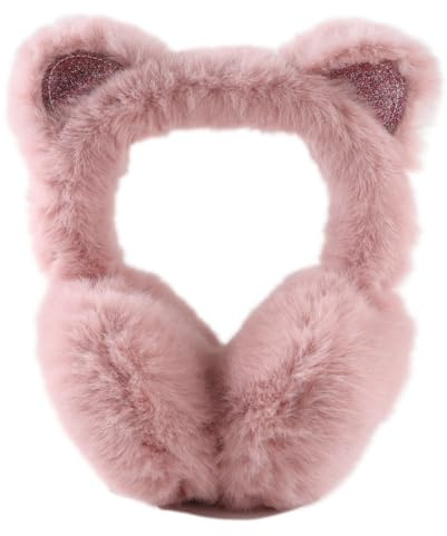 Pesaat Winter Kids Earmuffs Warm Ear Covers For Girls Children With Cat Ears