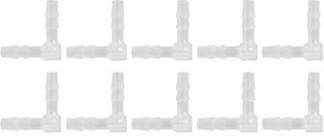Risegun Schlauch Winkelverbinder, 10 Stück L Schlauchverbinder 90 Grad Kunststoff Ellbogen Schlauchnippel Schlauch Verbinder Union Tropfschlauch Schlauchadapter für Bewässerung System (8mm)