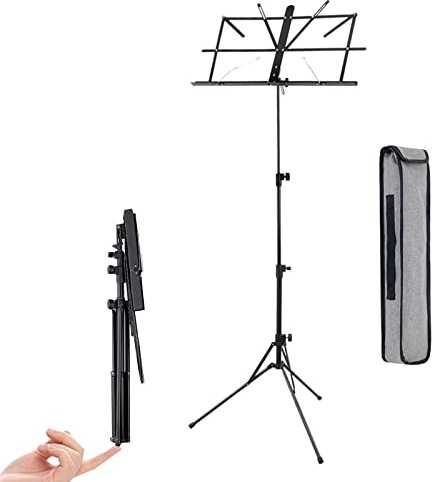 MZQMK Ultraleichte Aluminiumlegierung kann angehoben und zusammengeklappt Werden, tragbarer Notenständer, mobiles Rednerpult for Klassenzimmer, Konzert, Kirche, mit Verpackungspaket, 435 g